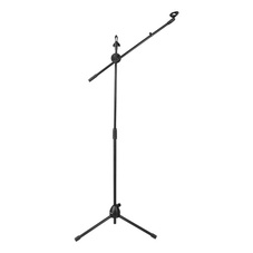 Pedestal Suporte Para Microfone Com Trava, Regulagem De Altura, 2 Cachimbos E Presilha em Oferta na Shopee