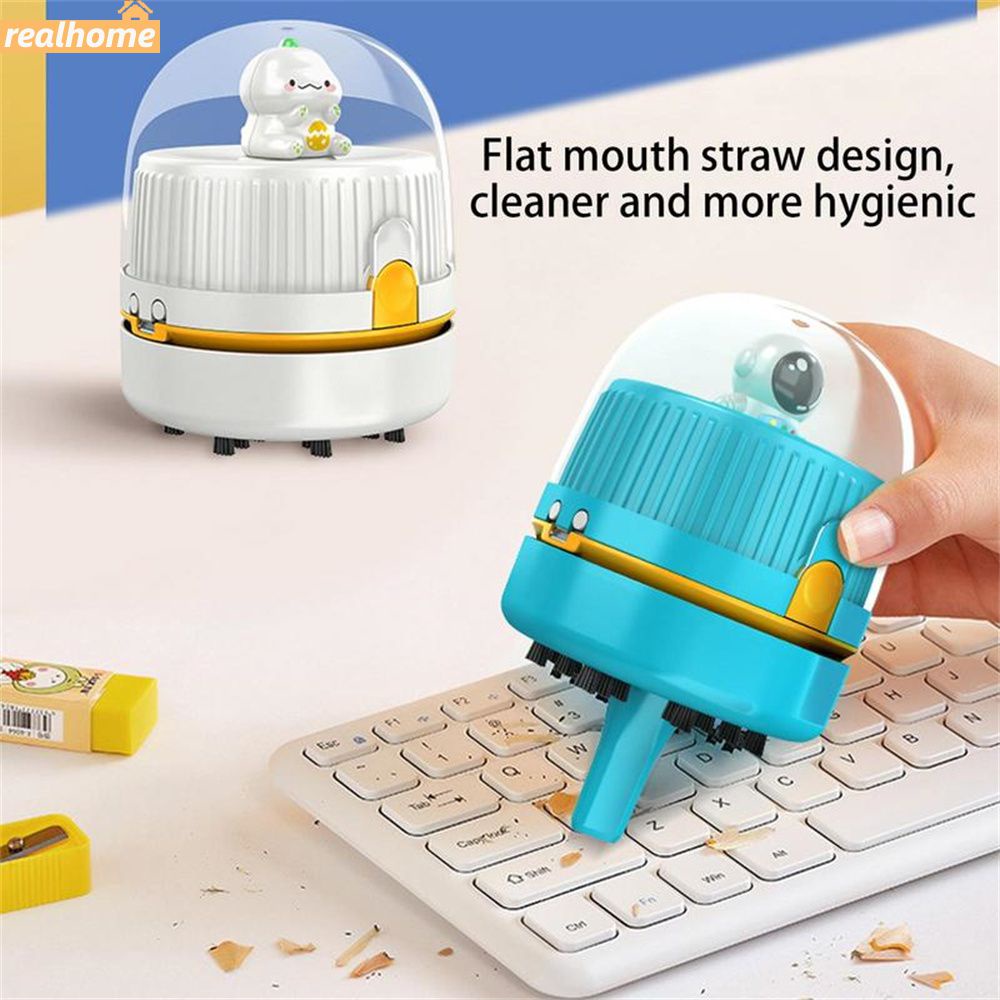 Aspirador de pó de mesa portátil aspirador de pó com luz noturna usb recarregável mini mesa poeira teclado aspirador de pó realhome
