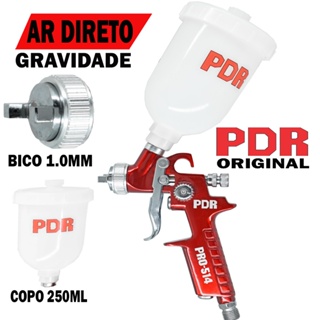 Pistola de Pintura Pneumática Gravidade Ar Direto Bico 1.0mm 250ml PDR em Oferta na Shopee
