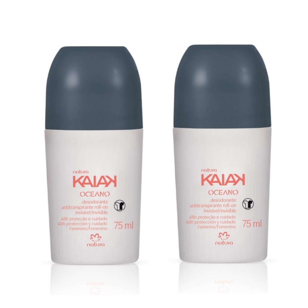 kit 2 Desodorante Antitranspirante Roll-on Kaiak Oceano Feminino - 75 ml