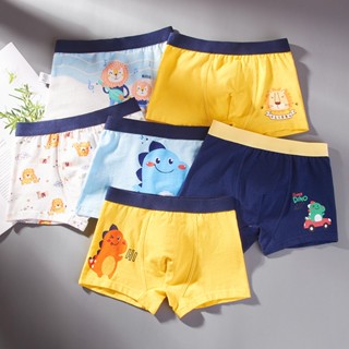4 Pares de Roupas íntimas infantis, Cuecas de Boxer de Algodão Puro, Calções para bebês, Cuecas para crianças de 2-16 anos de idade