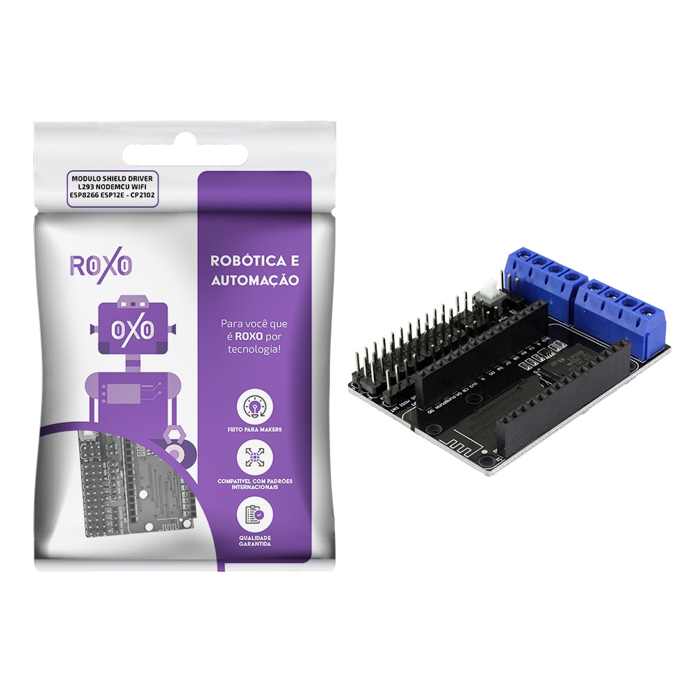 Módulo Shield Driver L293 NODEMCU Wifi ESP8266 ESP12E CP2102 - RoXo