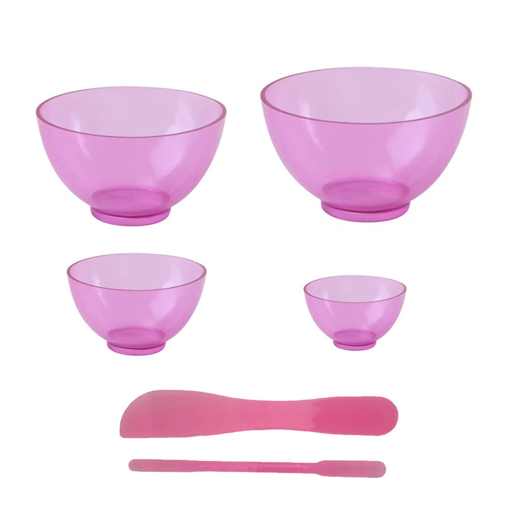 kit 4 Cubetas Maleável + 2 Espátula Auxiliares OGP Cor Rosa em Oferta na Shopee