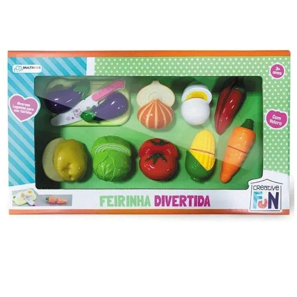 Creative Fun Feirinha Divertida 8 Legumes Com Fita que gruda Multikids - BR1109 em Oferta na Shopee