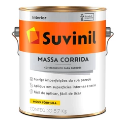 Massa Corrida Branca Suvinil Pva Galão 5,7kg P/ Parede Tapa Furo Corrige Imperfeições Nivela Parede
