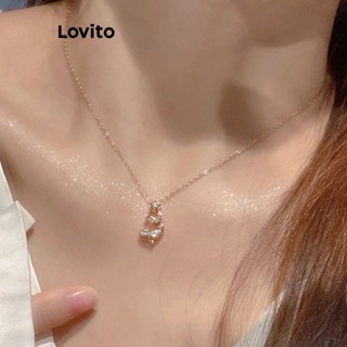 Lovito Colares Básicos Casuais para Mulheres LFA04049 (Dourado)