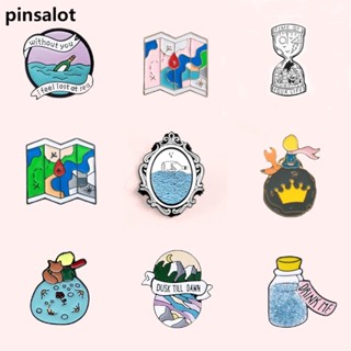 Pregadeira De Liga Criativa Pequeno Príncipe E Planeta Raposa Mapa Ampulheta Desejando Garrafa À Deriva De Esmalte Personalizada Acessórios Crachá De Decoração