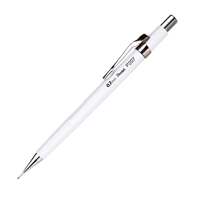 Lapiseira 0.7mm P207 branca Pentel em Oferta na Shopee