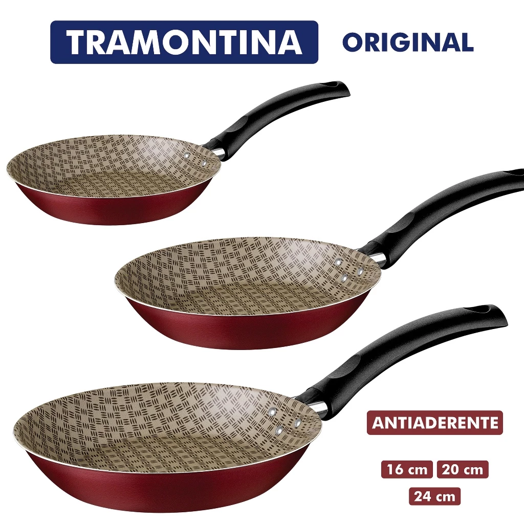 Frigideira Antiaderente 16 20 ou 24 cm Tramontina Turim com Textura Paris Starflon Max — imagem 1