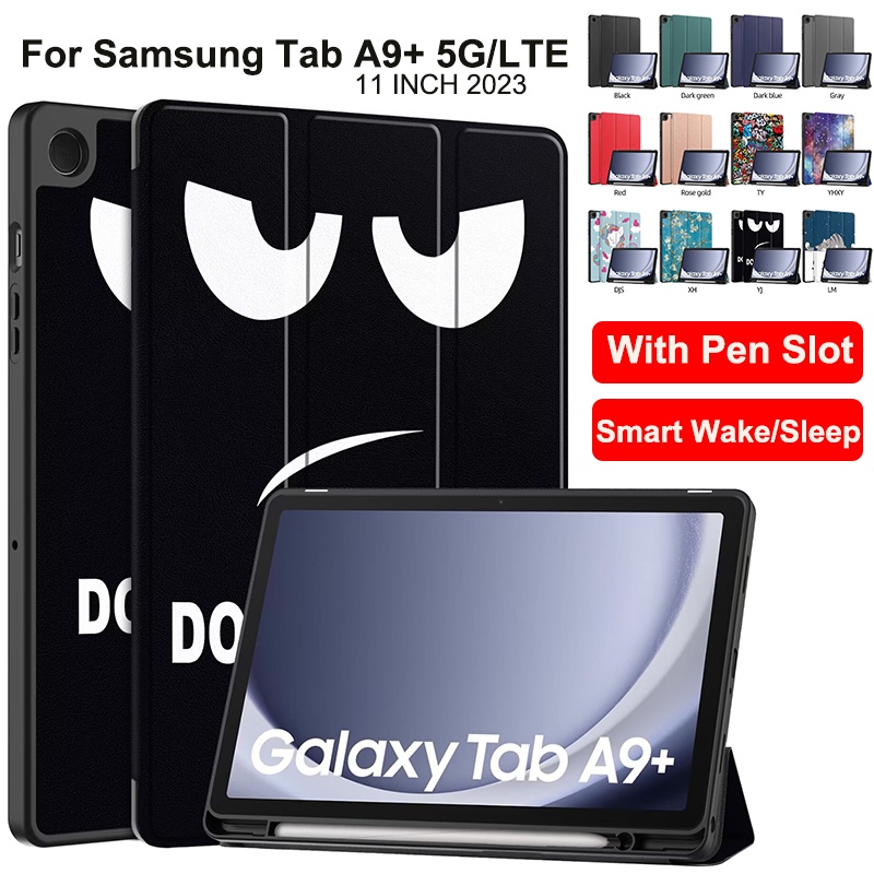 2023 Samsung Tab A9 + LTE/5G 11 Polegadas Smart Wake/Sleep Casing Com Tampa À Prova De Choque TPU Ranhura Para Caneta