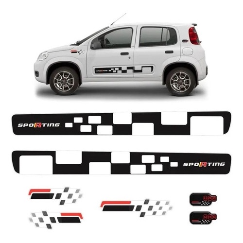 Adesivo Uno Sporting Kit Faixa Lateral E Traseira em Oferta na Shopee