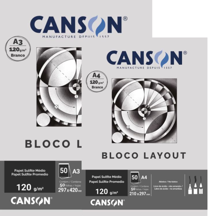 Bloco Estudante Layout 120g 50 Folhas CANSON