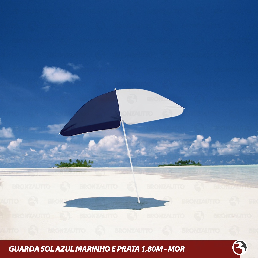 Guarda Sol Mor Grande 1,8 Metros Fsp70 Praia Camping Piscina + Bolsa P/ Transporte