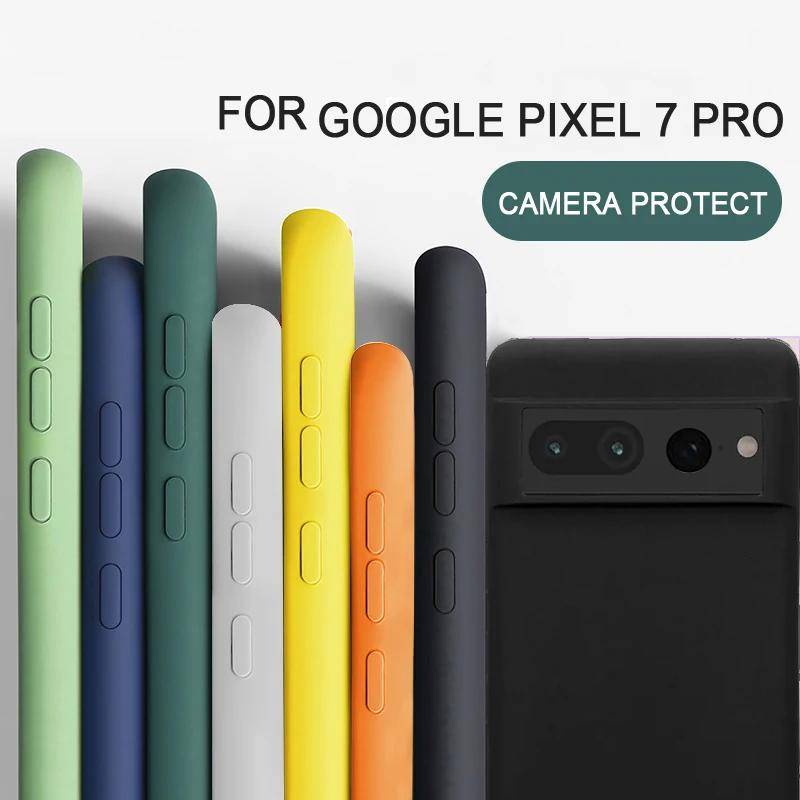 2023 Google Pixel 8 Pro Quadrado Silicone Líquido TPU Capa Flexível Para Telefone 7 6 7a 6a 5a 5 Pixel8Pro Pixel7 A 6 Protetor De