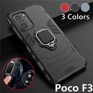 Xiaomi Poco F3 M3 Pocophone F3 PocoF3 F 3 Caixa Do Telefone Armadura Pára-Choques Com Anel Magnético Suporte Da Stent Proteção Dura À Prova De Choque Para Xiomi Pcoc F3