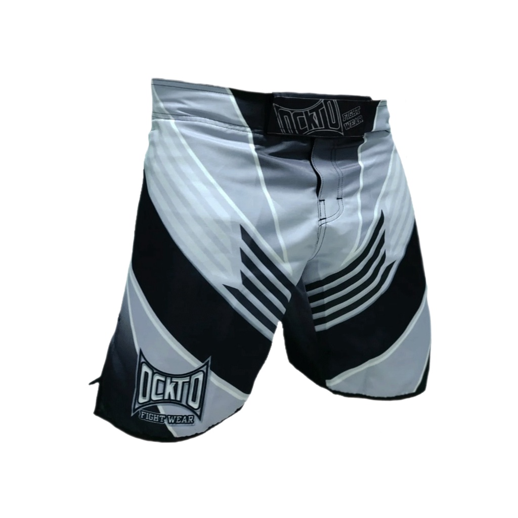 Short Bermuda Mma Muay Thai BJJ Ockto Ultimate Cinza