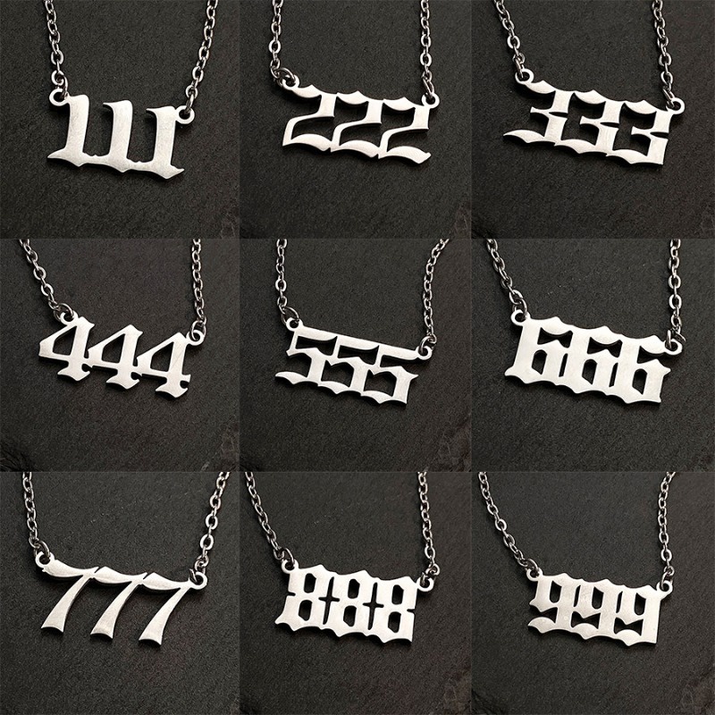 Aço Titânio 1-9 Números Pingente Simples Para Mulheres Ou Homens Colar De Casal Hip Hop Punk Aniversário Dia Dos Namorados
