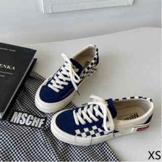 Xadrez Side Label Sabor Hong Kong ulzzang Sapatos de Lona Casual Preppy Estudante Estilo Tênis das Mulheres VS 354