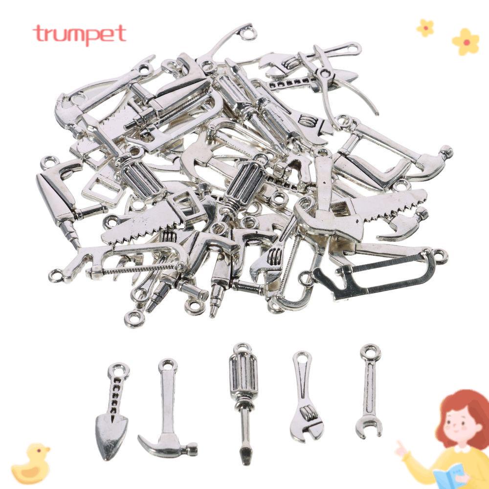 TRUMPET 100pcs Home Tool Charms Pendant , Pingentes Mistos De 10 Estilos Cerca De 7x26mm Alloy Charm Pendants , Duráveis De Usar Liga Sliver Saw Pliers Para Acessórios De Bricolagem