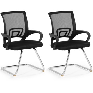 Kit 2 Cadeiras de Escritório Secretária Base Fixa em Oferta na Shopee