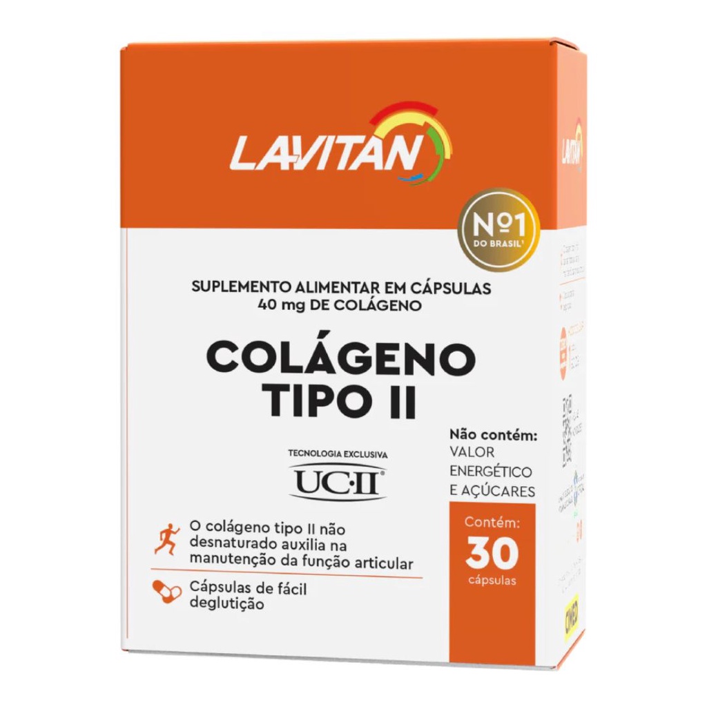Suplemento Alimentar Lavitan Colágeno Tipo II 30 Cápsulas