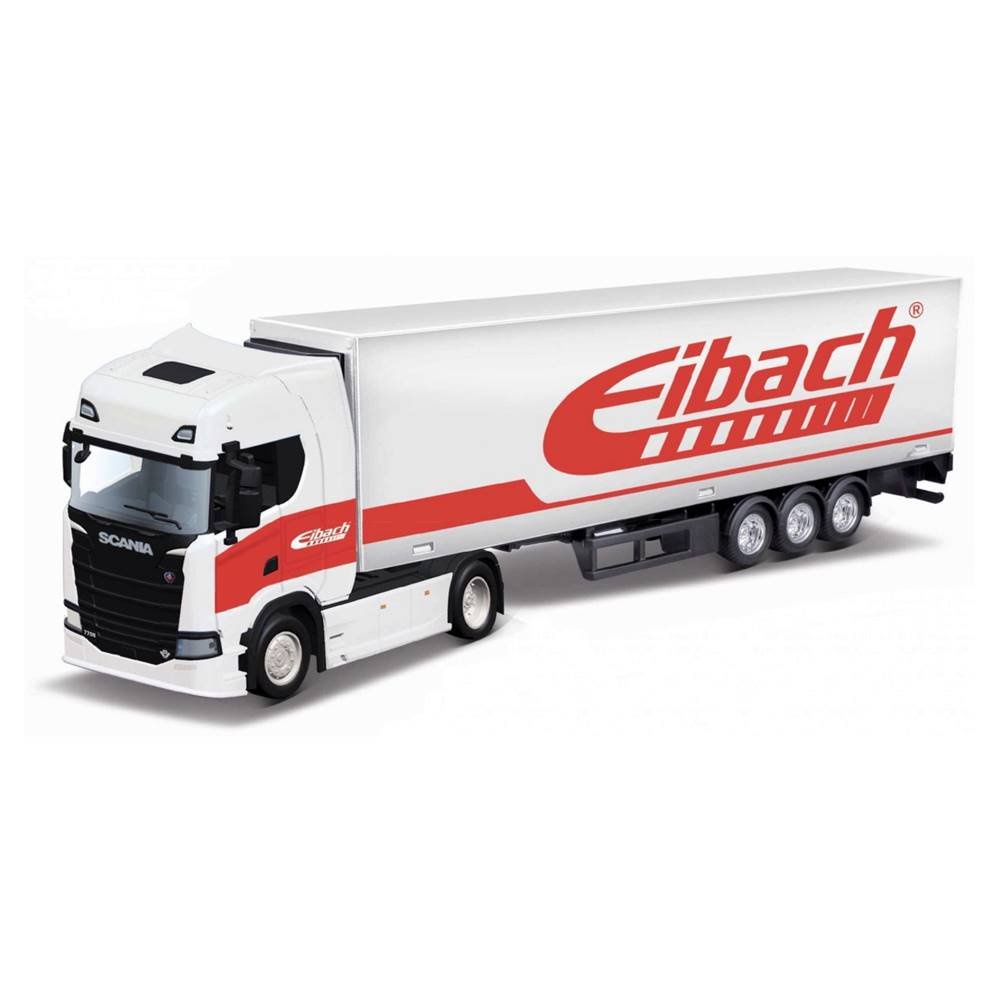 Miniatura Caminhão Baú Scania S730 Highline Cab Eibach - Street Fire - 1:43 - Burago