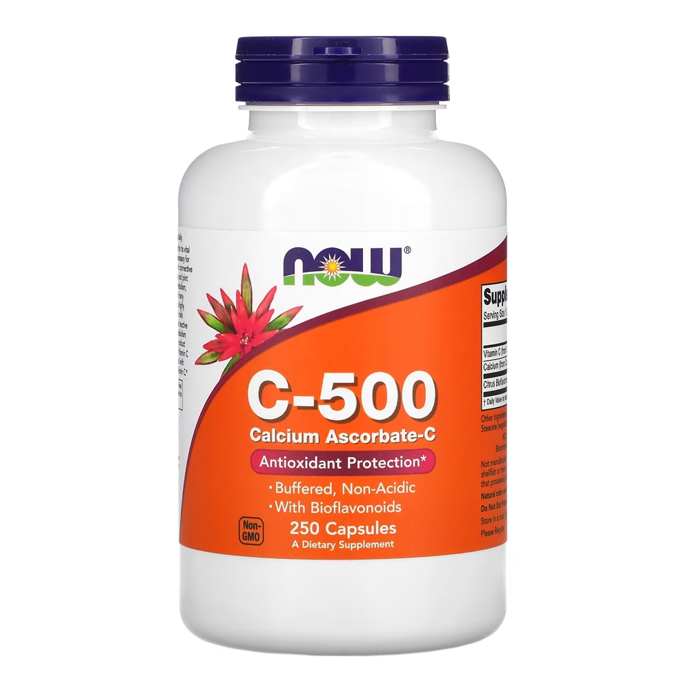 Vitamina C-500 Now Foods Ascorbato Cálcio 250 Cpas Importado - Health