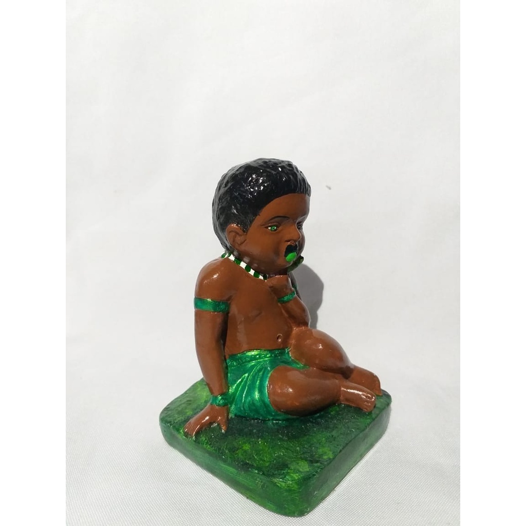 ESCULTURA IMAGEM ERE MENINO VERDE ESTATUA UMBANDA CANDOMBLE
