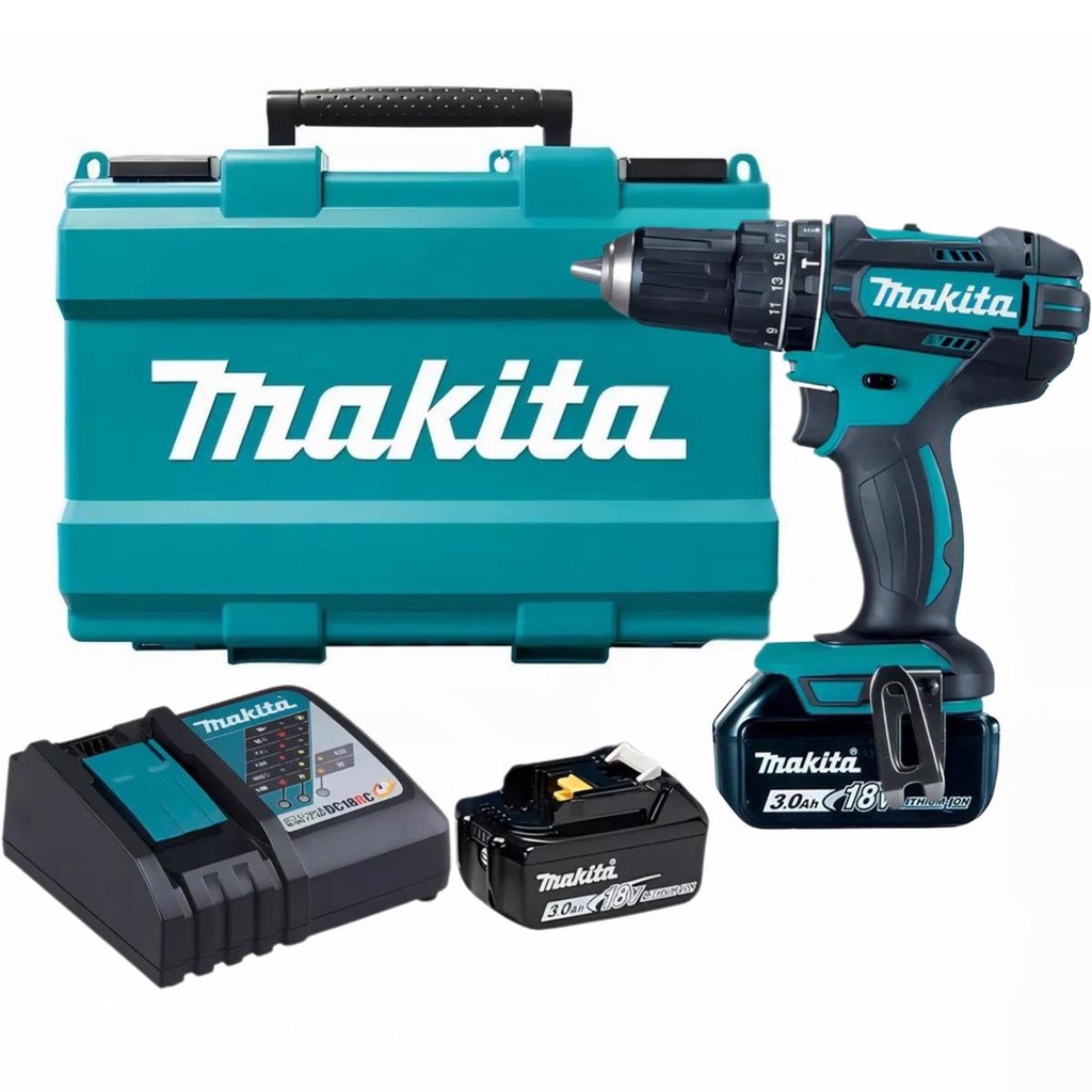 Parafusadeira/furadeira Impacto + 2 Baterias 3ah Dhp482rfe Makita em Oferta na Shopee
