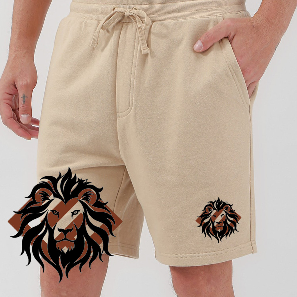 Bermuda Infantil Moletinho Short Menino Juvenil Para Criança Bermuda Moletom Estampado Leão Safari
