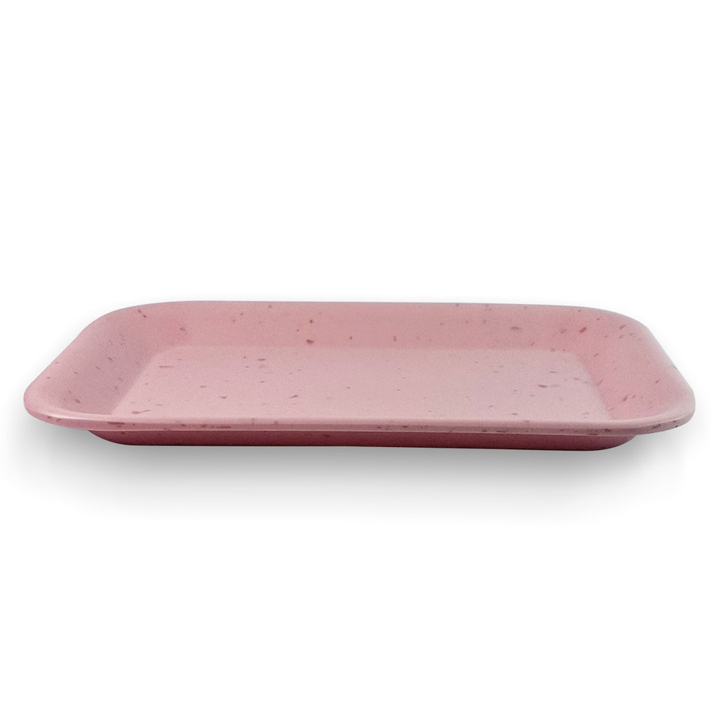 Detalhes do Travessa Rosa Resistente em Melamina para servir - Linha Orgânica 25,5cm