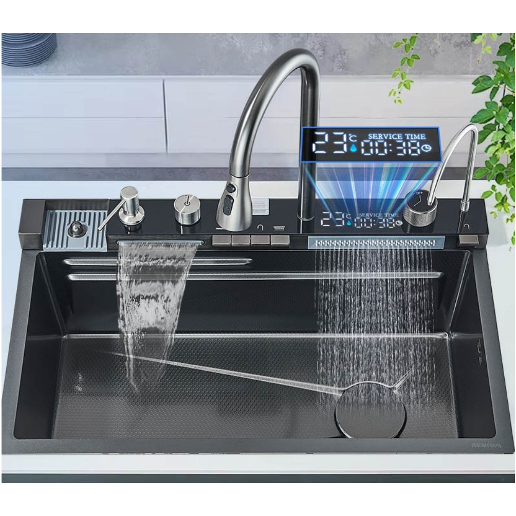 Kit Cuba Cozinha Gourmet Luxo Aço Inox Cinzento Com Acessórios pia de cozinha Conjunto De Torneiras 75cm em Oferta na Shopee