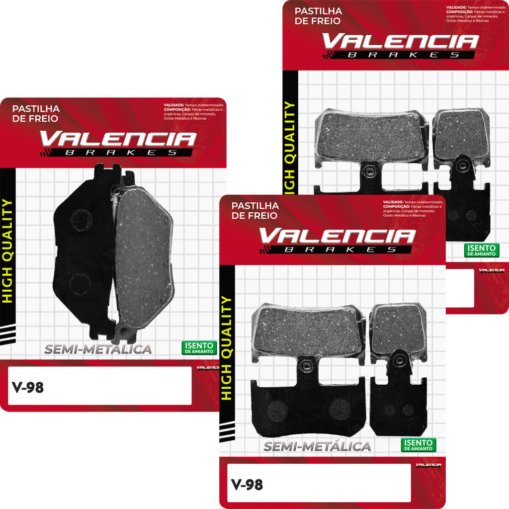 Jogo Pastilha Freio Dianteiro + Traseiro Yamaha V-Max 1700 Valencia Brakes