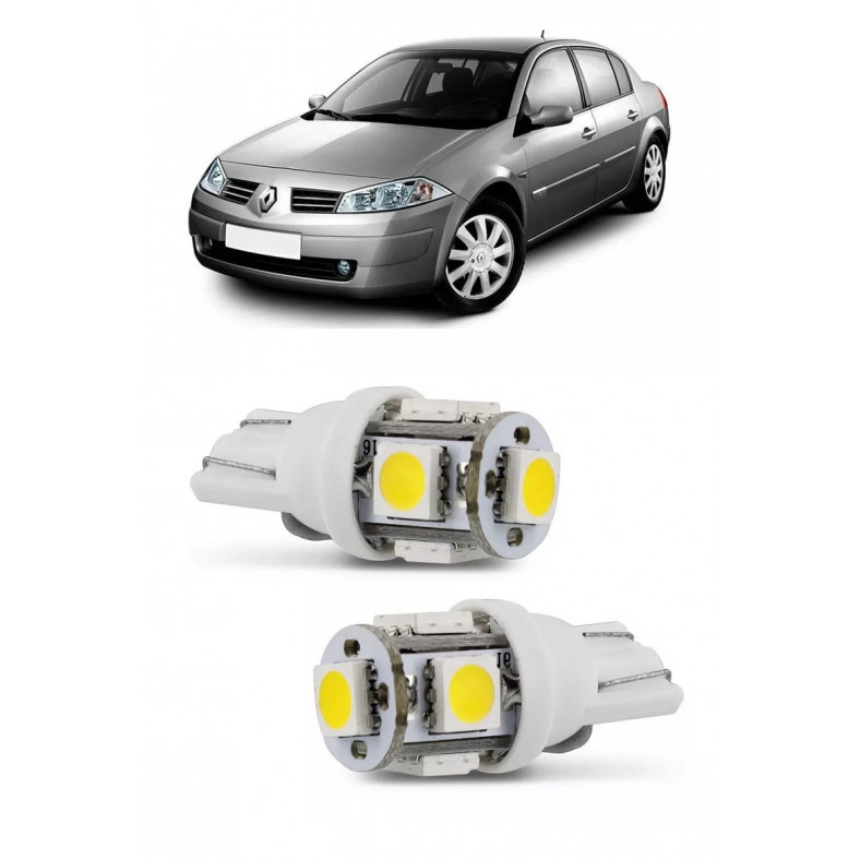 Par Lampada Pingo T10 5 LED Torre Megane Farol Teto Placa