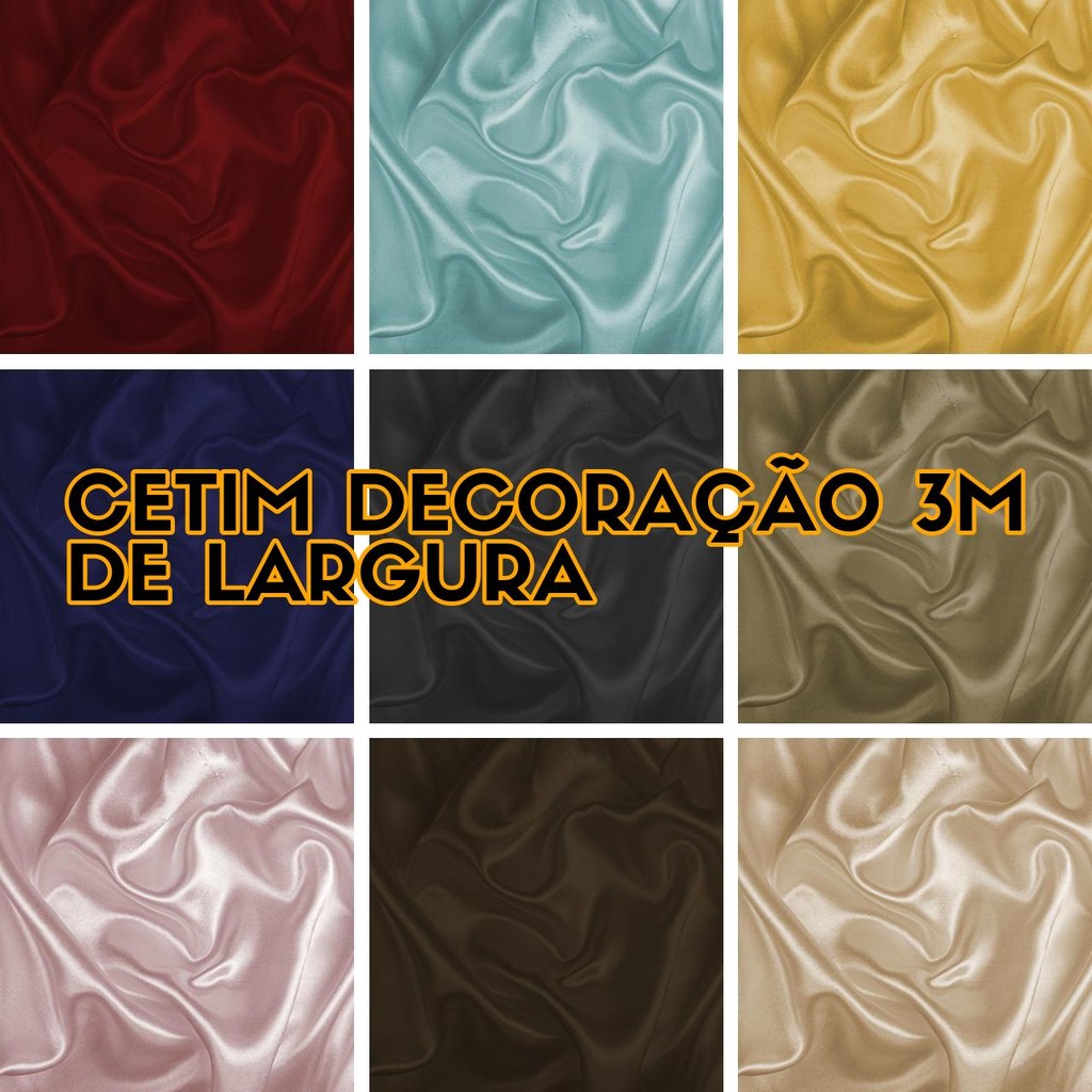 10 Metros Tecido Cetim de Decoracao 3m de Largura (10m x 3,00m)