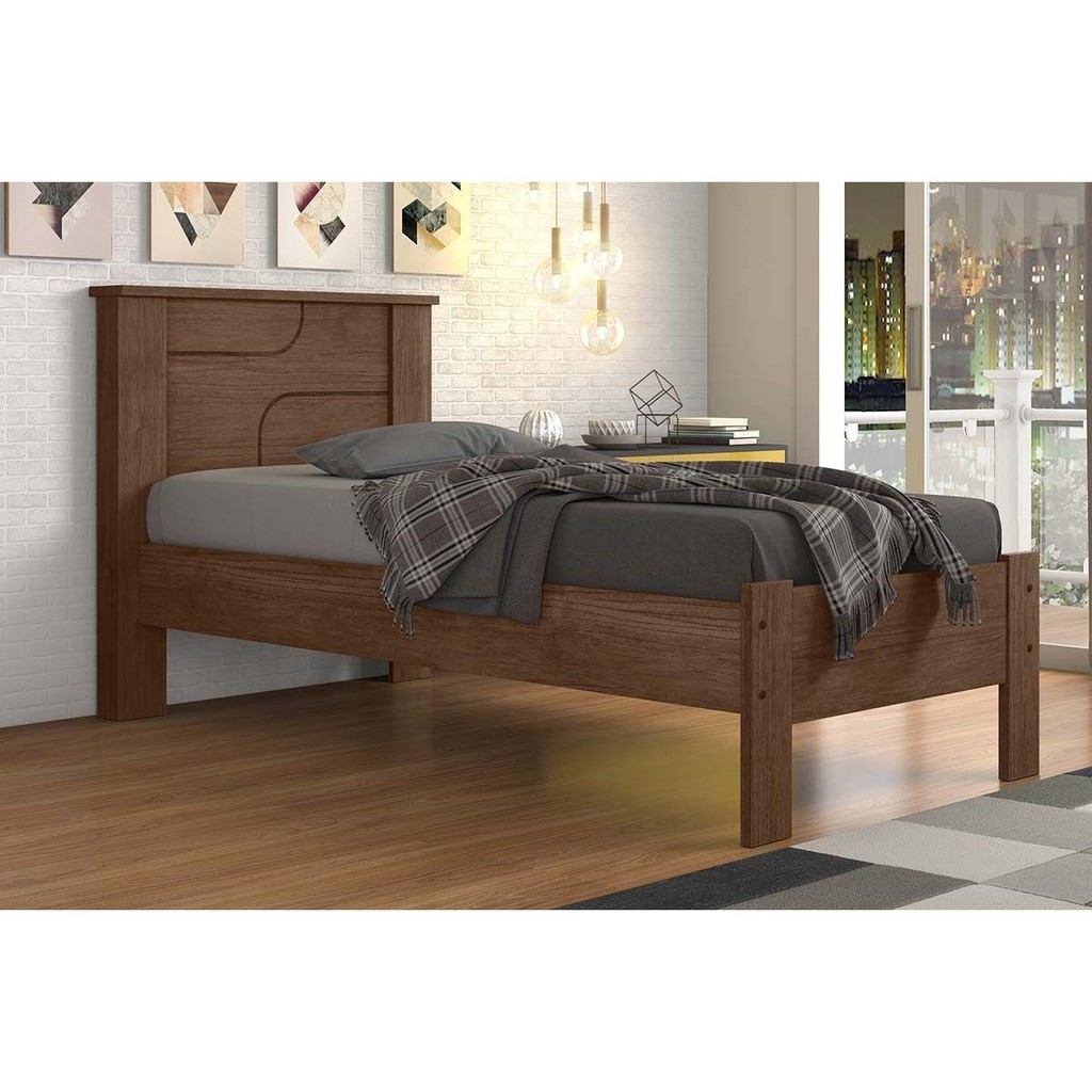 Cama Solteiro Pérola Amêndoa - Conquista - Home & Living