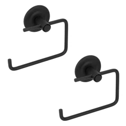 Kit 2 Porta Papel Higiênico Parede Banheiro Metal Inox Black