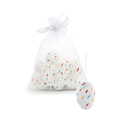 Ovos De Páscoa Branco Com Respingos Colorido Para Pendurar - 6cm - 9 unidades - Cromus - Rizzo