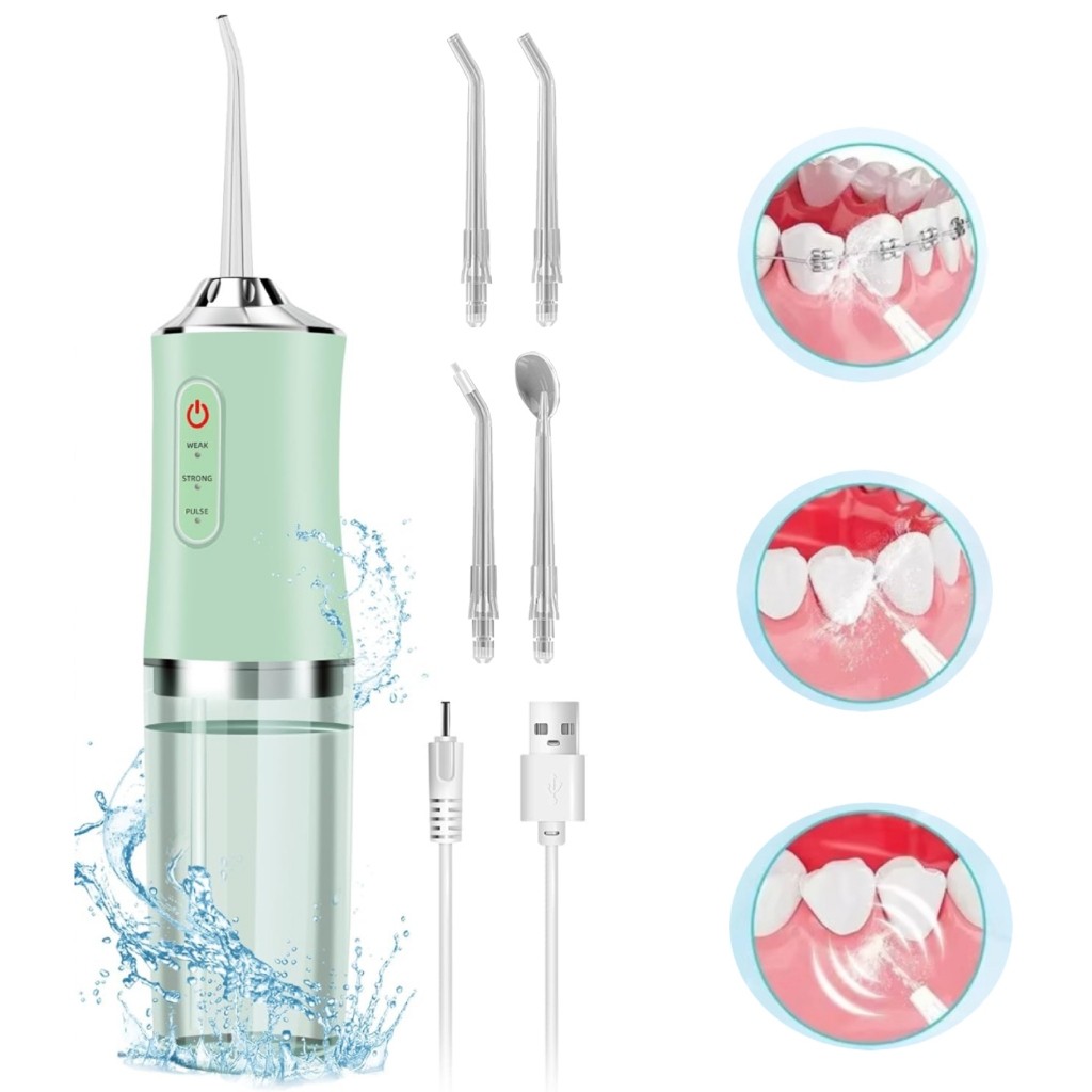 Irrigador Bucal Elétrico Oral Limpeza Portátil USB com Jato e Recarregável Para família ou...