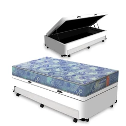 Cama Box Baú com Colchão de Espuma D20 Gazin Supreme + Auxiliar Solteiro 88cm