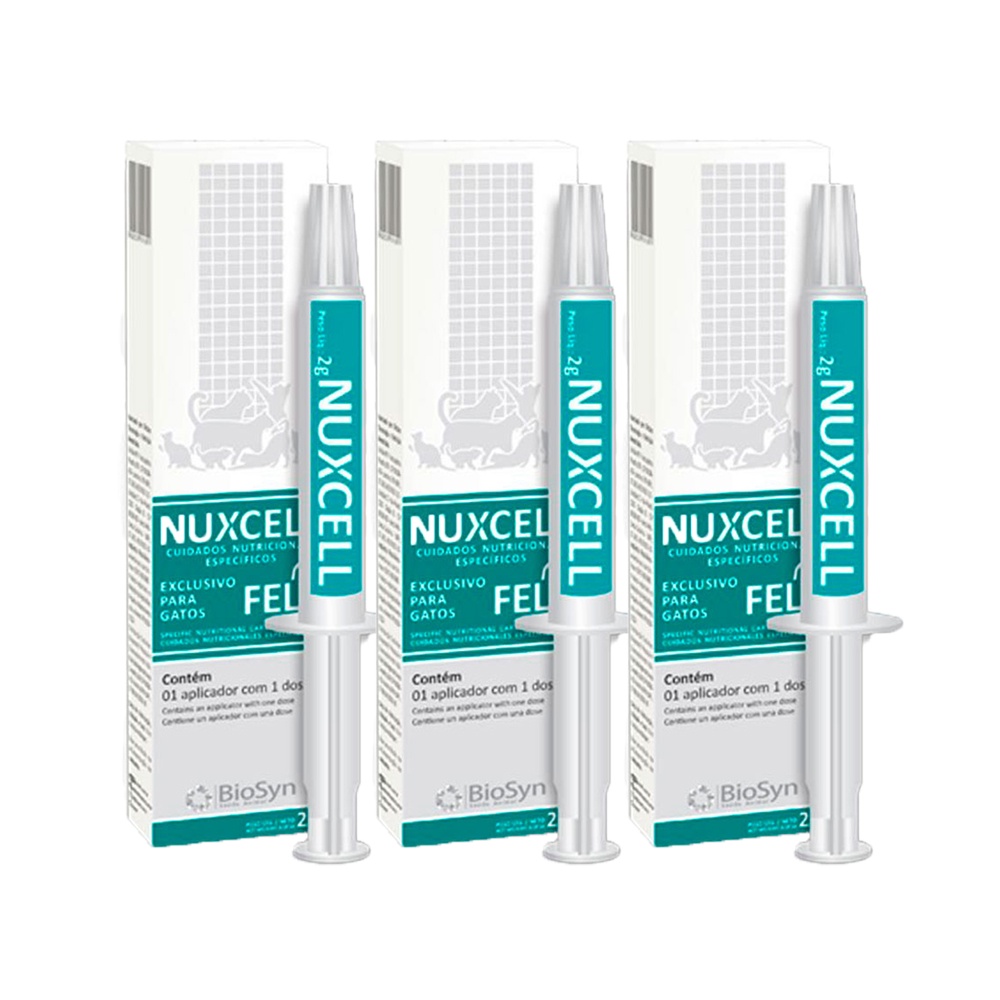 3 Suplemento Nutricional Nuxcell Fel Ampola 2g Para Gatos em Oferta na Shopee