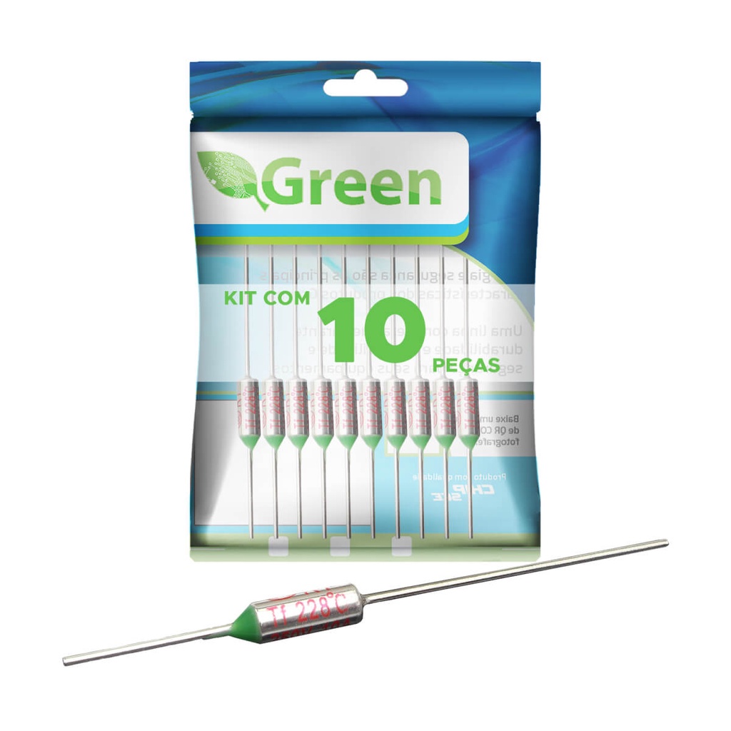 10x Fusível Térmico 228° 10a 250v 228 Graus Para Fritadeira