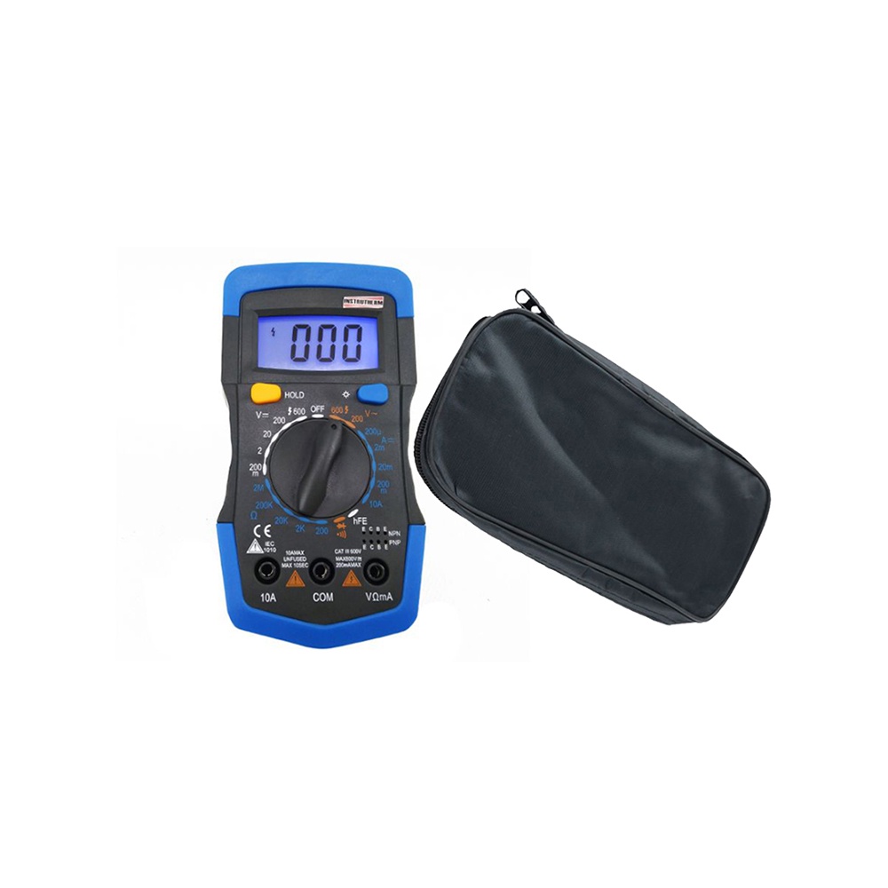 Kit Multímetro Digital Tensão Resistência Corrente Continuidade Diodo Md-740 Portátil Estojo Es-01