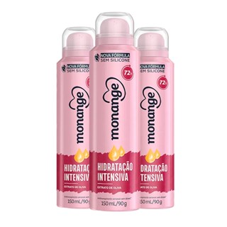 Kit Desodorante Aerosol Monange Hidratação Intensiva 90g - 3 unidades
