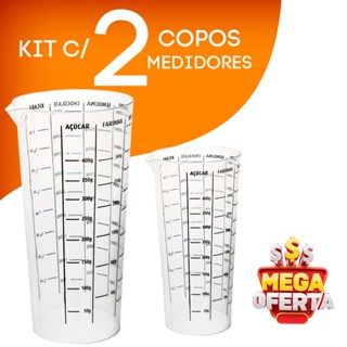 2 Copo Plastico Medidor Dosador Receitas Graduado 500 Ml