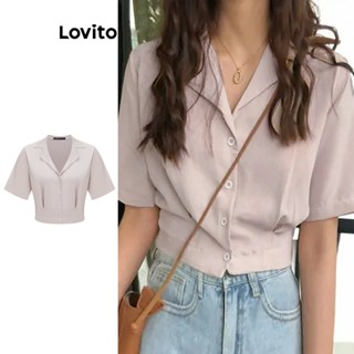 Lovito Casual Lisa Blusa Plissada Feminina L65ED005 (Damasco)