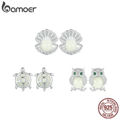 Brincos De Fita Bamoer 925 Sterling Simples De Cavilha Triângulo Coleção De Coração Jóias Presentes Para Mulheres