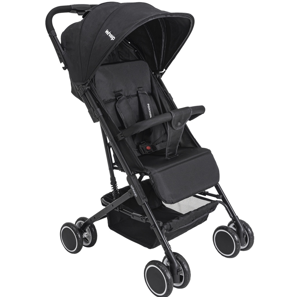 Carrinho de Bebe Berço Passeio Compacto Mascote Preto - KIDDO