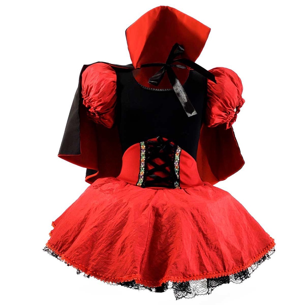Fantasia de Halloween Menina Vestido Drácula Luxo com Capa em Oferta na Shopee