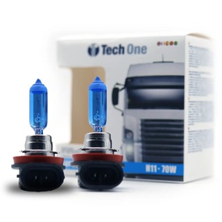 Lâmpada Automotiva Halogena H11 70W 8500K 24V Caminhão Tech One